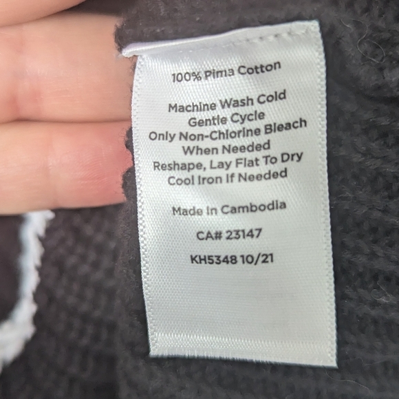 Talbot's Classic Black & White Pima Cotton Striped Sweater Size Large NWT - Picture 5 of 9